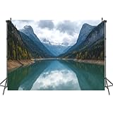7x5FT Alpine Lake Dramatic Sky Mountains Photography Backdrop Background Cloth Portrait Photo Booth Studio Prop Banner Photographers Home Office Decor Supplies