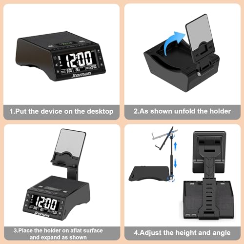 JTEMAN-Gifts-for-Men-WomenCell-Phone-Stand-with-Wireless-Bluetooth-SpeakerAdjustable-Cool-Tech-Kitchen-GadgetsUnique-Birthday-Gifts-for-MenWomen