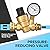 RVGUARD RV Water Pressure Regulator Valve, Brass Lead-Free Adjustable Water Pressure Reducer with Gauge and Inlet Screen Filter for RV Camper Travel Trailer