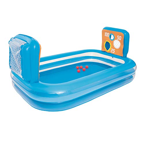 Bestway 54170 - Piscina Rectangular Hinchable Infantil con 2 Porterías Skill Shot 237x152x94 cm, Multicolor