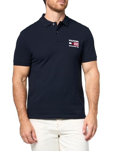 Image of Tommy Hilfiger Men's Short Sleeve Polo Shirts in Regular Fit With Stretch and Organic Pique Cotton