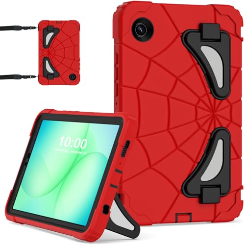 Coque Samsung Galaxy Tab A11 8.7 SM-X130 antichoc rouge et noir pour enfant
