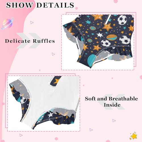 Girls One Piece Swimsuits Long Sleeve Swimsuit Zipper Bathing Suits Ball Star Soccer4