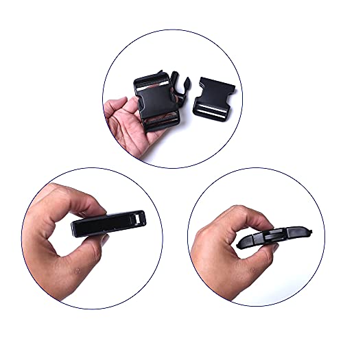 Axen 4Pcs Plastic Buckle, Dual Adjustable Side Quick Release Buckle For Bracelets Backpack Tactical Bag And Gear (3/4 Inch) #TOP4