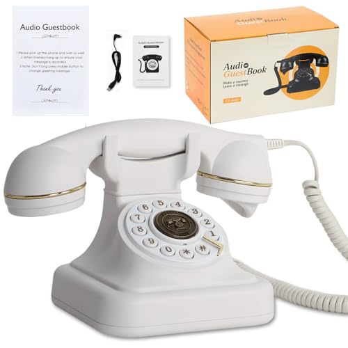 Audio-Gästebuch Hochzeitstelefon Gästebuch Retro-Telefon Audio-Gästebuch eine persönliche und Bequeme Möglichkeit Ihre besonderen Anlässe zu bewahren für Partys Hochzeiten Geburtstage