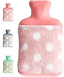 Otlonpe Hot Water Bottle with Soft Cover, Upgraded 2L BPA Free Hot Water Bag for Neck, Shoulder Pain and Hand Feet Warmer, Menstrual Cramps, Hot Compress and Cold Therapy (Pink)