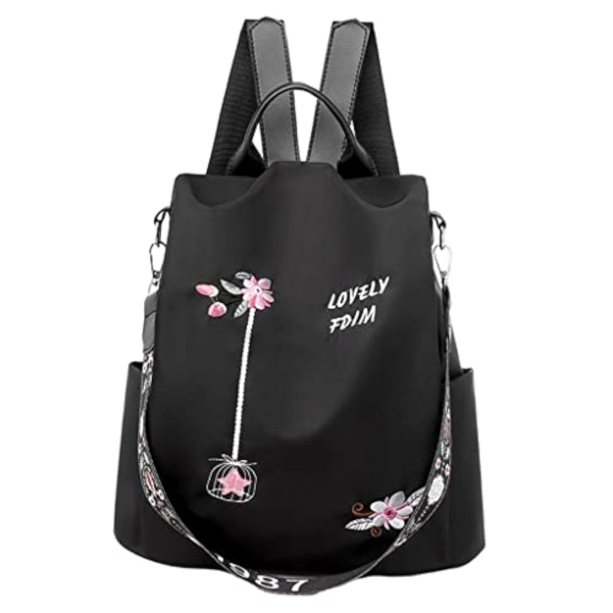Casual Black Backpack Shoulder Bag for Travel