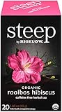 steep Organic Rooibos Hibiscus Herbal 20 Count Box, Certified Organic, Gluten-Free, Kosher Tea in Fo