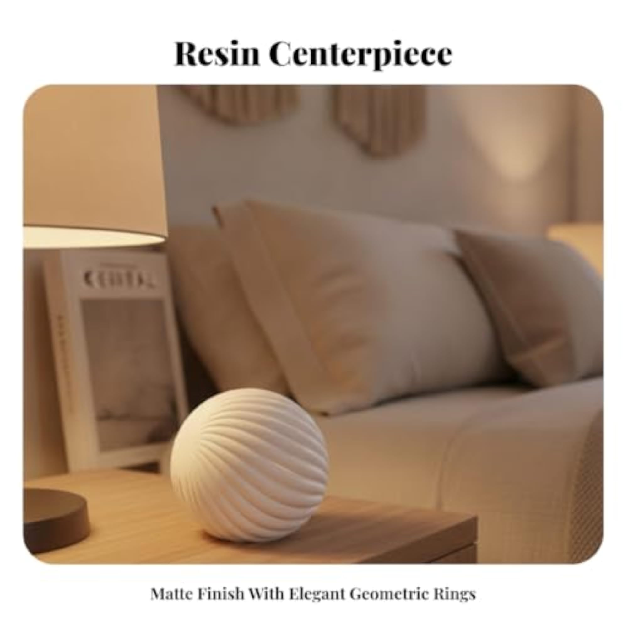 Japandi Resin Pear Sculpture, Textured Decorative Fruit Statue