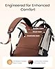 LOVEVOOK Laptop Backpack for Women with Giant Tumbler Holder,15.6 inch Professional Nurse Teacher Backpack Computer Laptop Bag,Cute Waterproof Travel Backpack Purse Work College Bag, Beige-Black-Brown #5