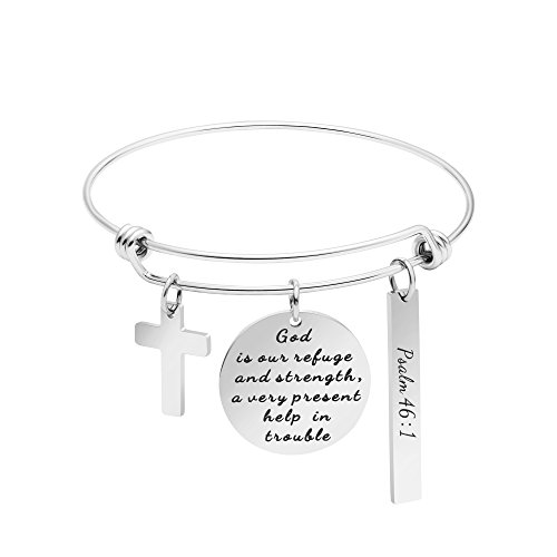 Memgift Religious Jewelry Gifts For Women Expandable Bracelet For Her Bible Verse Inspirational Christian Bangle Present For Her cover