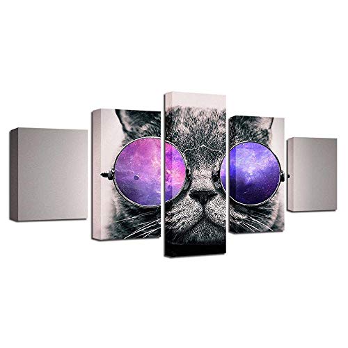 Tableau chat cool de 5 pieces pour relooker un mur vide sans effort