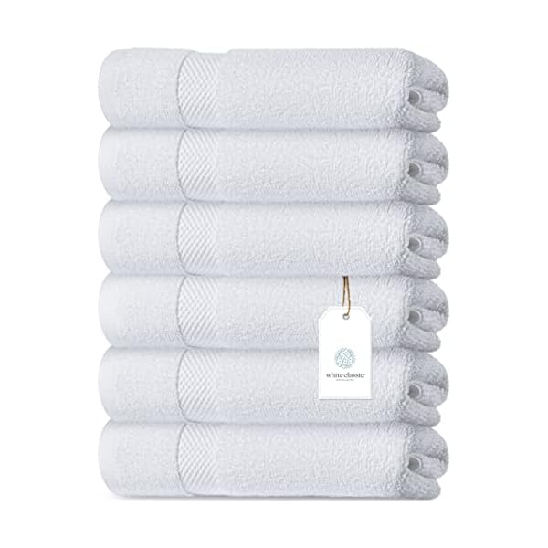 Luxury White Hand Towels Soft Circlet Egyptian Cotton Highly