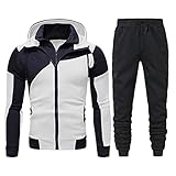 Asija Trainingsanzug Herren Jogginganzug für Männer Langarm Freizeitanzug Bequme Sportanzug Set Jogginghose Sweatshirt Zipper Hoodie Hose für Gym Fitness Sportbekleidung Trainingsjacke Sportjacke