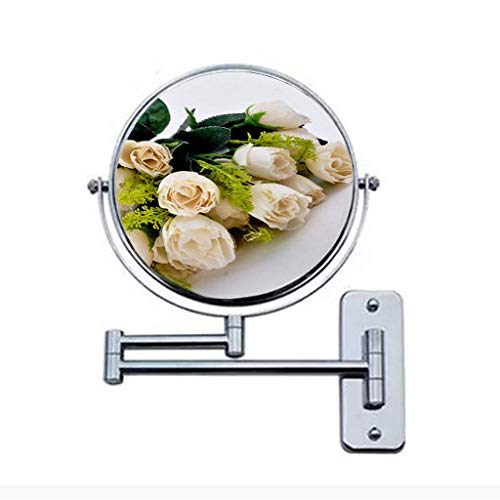 Preisvergleich Produktbild L.HPT Beleuchteter Kosmetikspiegel - Doppelseitiger LED-Kosmetikspiegel 1xMagnification, 7-Zoll-batteriebetriebener Kosmetikspiegel mit 360-Grad-Drehung und EIN / Aus-Druckknopf (Auflage: 7 Zoll)
