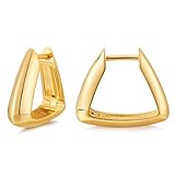 LILIE&WHITE Gold Triangle Huggie Earrings For Women Geometric Hoop Earrings Fashion Gold Earrings Jewelry