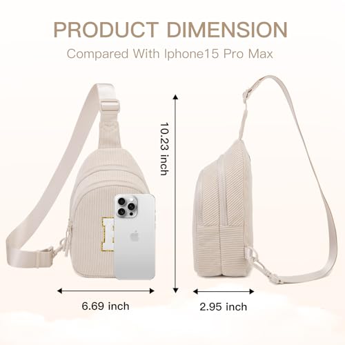 Image of Viverte Small Corduroy Sling Bag Initial Crossbody Bag Fanny Pack for Girls Personalized Birthday Gifts for Teen Girls Gifts