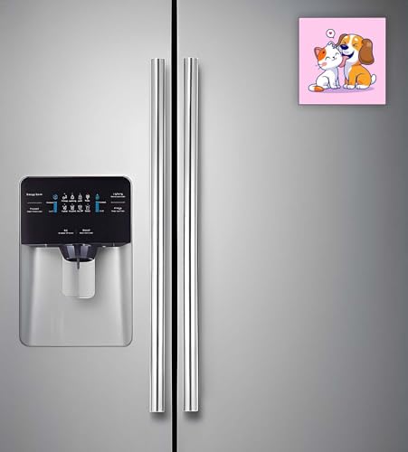 Image of Gift Me Bazar Cute Animal Wooden Fridge Magnet for Home, Kitchen and Office Decoration | Animal Lover Gift | Cartoon Theme Magnet for Kids (Cute Dog & Cat)