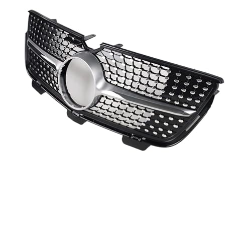 メルセデスベンツ GL X164 2007-2012 フロントバンパーグリルアップグレード ミドルフードメッシュリフィットチューニング GL320 GL350 GL450 GL550に対応(Silver 3)