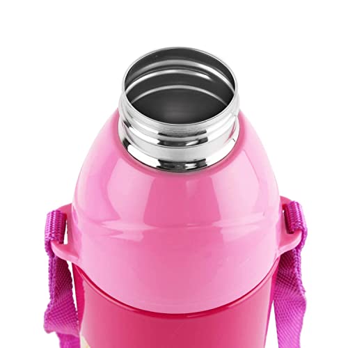 Image of Cello Puro Steel-X Kids Zee 600 | Water Bottle with Inner Steel and Outer Plastic | Insulated Water Bottle | 540 ml, Barbie Design, Pink