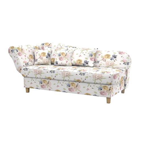 Max Winzer Recamiere Selma, Blumenmuster beige, verstellbares Kopfteil Links, mit Bettkasten, inkl. Zierkissen