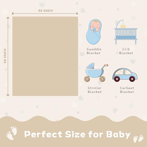 Image of Yurhap Heart Baby Blanket, Love Plush Fleece Baby Blankets for Boys Girls | Soft Sherpa Baby Boy Blankets for Infant Toddler Newborn Gifts, Fluffy Baby Essentials, For Crib Stroller, 30 inchx40 inch, Khaki