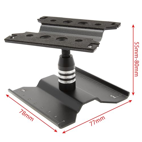 MEUS RACING RC Car Work Stand Repair Workstation 360° Rotation Lift Lower w/Screw Tray for Traxxas TRX4M Axial SCX24 FCX24 Arrma Redcat Losi 1/18 1/24 RC Crawler (Black)