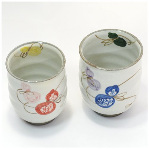 【新品】清水焼湯呑み/楽峰 楽峰作染付桜ウサギ絵湯呑み - 京焼清水焼 松韻堂