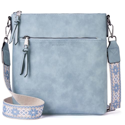 Roulens Trendy Crossbody Bag for Women,Lightweight Medium Crossbody Purse Soft Leather Women's Shoulder Handbags with Adjustable Wide Strap