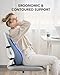 HUANUO Lumbar Support Pillow for Office Chair, Car Back Support Pillow, Memory Foam Back Cushion with Double Adjustable Straps, Ergonomic Posture Corrector for Sitting Comfort