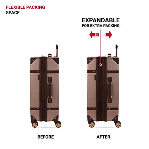 Image of SwissGear 7739 Hardside Luggage Trunk with Spinner Wheels, Blush, Checked-Large 26-Inch, 7739 Hardside Luggage Trunk With Spinner Wheels