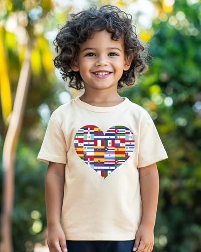 Kids Hispanic Heritage Month Shirt, Toddler Boys Girls Latino Countries Hispanic Flag T-Shirt Celebrate Gifts Tee Tops 2-8Y2