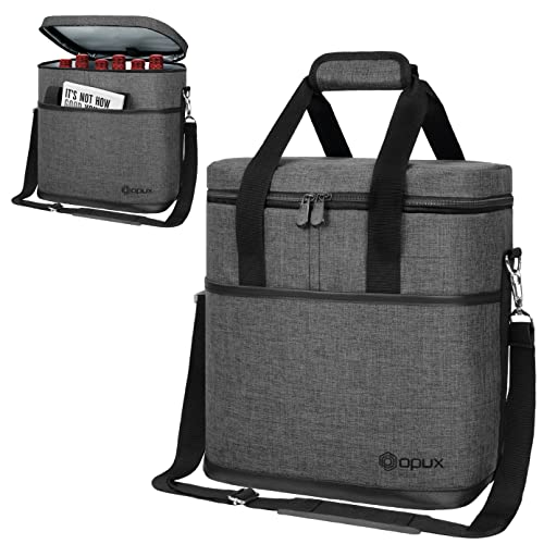 opux 6 Bottle Carrier Tote | Insulated Padded Wine Cooler Bag for Travel. Picnic, BYOB | Portable Leakproof Wine Tote Bag for Dinner, Party, Christmas, Wine Gift for Women, Men (Charcoal Gray) by opux - Image 8