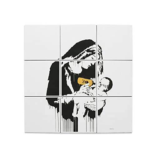Carreaux céramique Banksy pour décorer un salon industriel chic