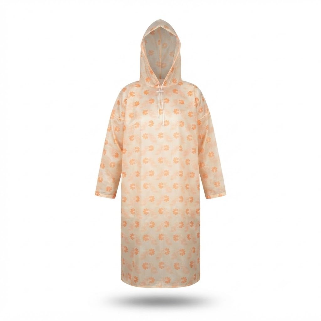 𝐄𝐯𝐞𝐫𝐲𝐝𝐚𝐲 𝐄𝐬𝐬𝐞𝐧𝐭𝐢𝐚𝐥𝐬 | 𝟏 𝐘𝐞𝐚𝐫 𝐖𝐚𝐫𝐫𝐚𝐧𝐭𝐲 | Printed Waterproof Rain Poncho for Men & Women, Hooded Reusable PVC Raincoat with Drawstring, Lightweight Rain Wear-image-29