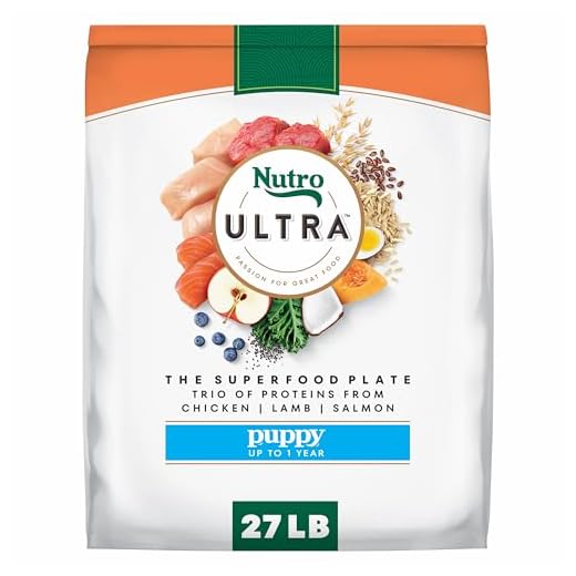 Nutro Ultra High Protein Dry Puppy Food, Chicken, Lamb and Salmon, Dry Dog Food with a Trio of Proteins, 27 lb. Bag