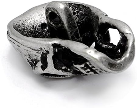 Miniatura 3 de 4-pcs 0.945 in Metal Skull Botón con Vástago, TR-11144 (Plata)