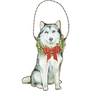Primitives by Kathy Christmas Husky Hanging Ornament