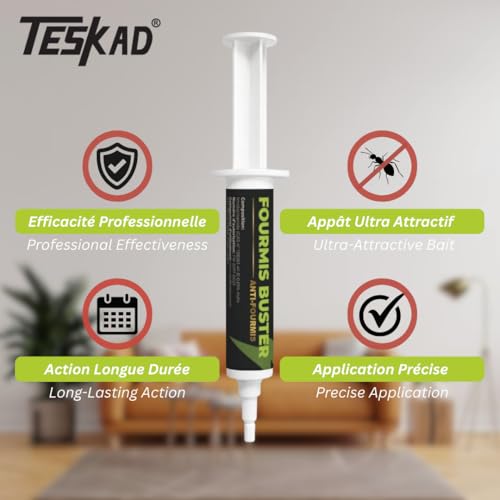 Teskad Fourmis Buster Gel Anti-Fourmis, 10g, Traitement Intérieur et Extérieur, Prêt à l'Emploi, Action Ciblée sur la Colonie – vue 3
