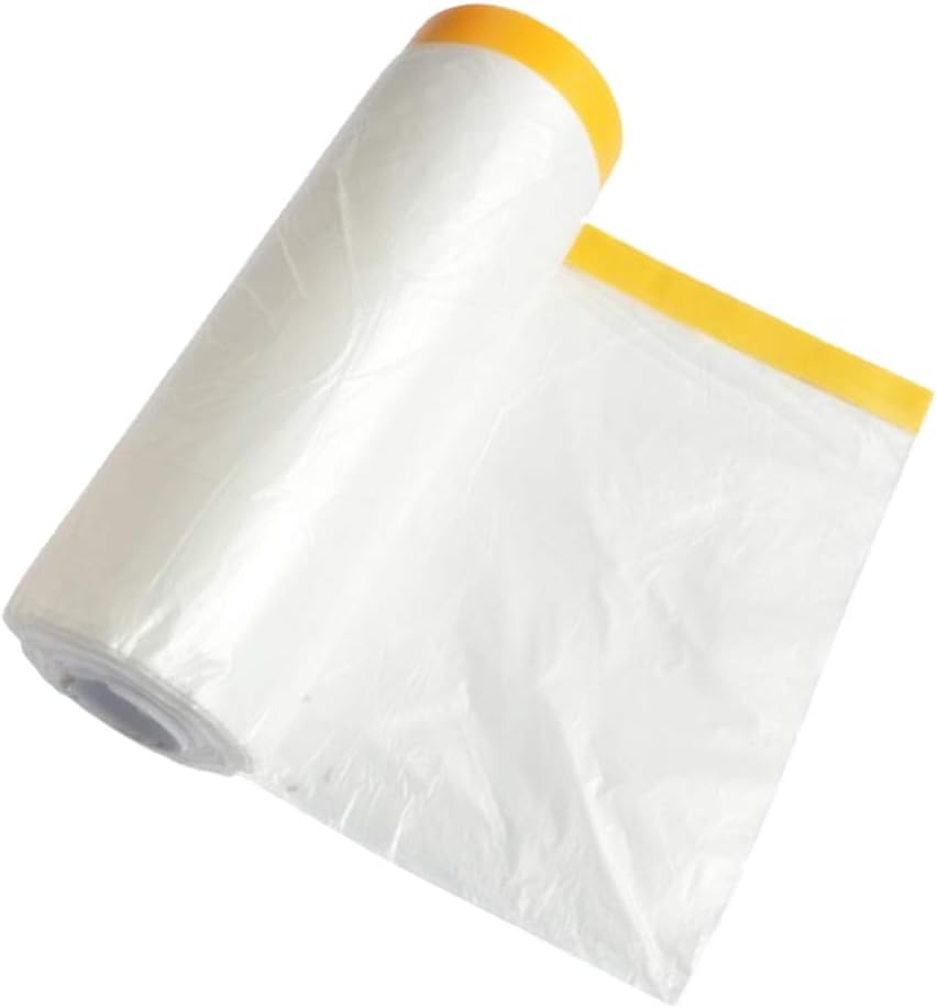 Dust Sheet Roll for Furniture: Cover Surface 4.6 × 82 feet Painting Masking Film for House Renovate Spray Painting - for Floor Wall Cabinets Carpet Sofa Car