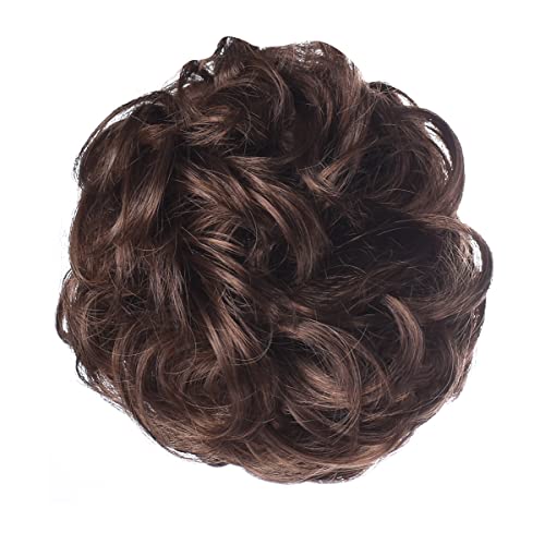 2 PCS Hair Bun Extensions Messy Curly Hair Scrunchies Hairpieces Synthetic Donut Updo Hair Pieces for Women Girls - M2/30