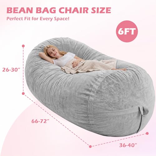 Image of 6FT Bean Bag Chair 6'Giant Bean Bag Chairs with Adults, Large Beanbag Chair