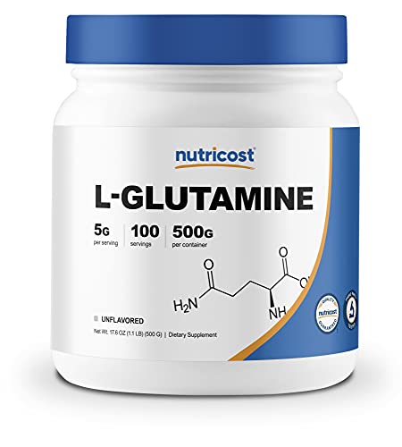 Nutricost L-Glutamine Powder (500 Grams) Unflavored - Gluten Free & Non-GMO