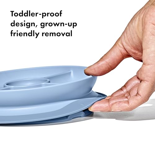 OXO Tot Stick and Stay Suction Divided Plate (Dusk) — view 2