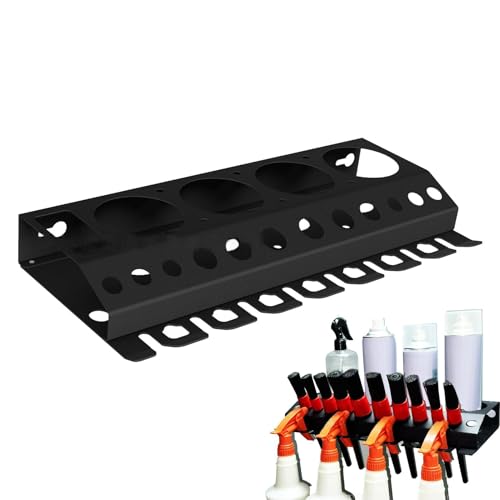 Rociador y cepillo estante de almacenamiento - Soporte montado en la pared para herramientas de detalles automáticos - Perfecto para exhibir garajes, salones de belleza de automóviles, accesorios de