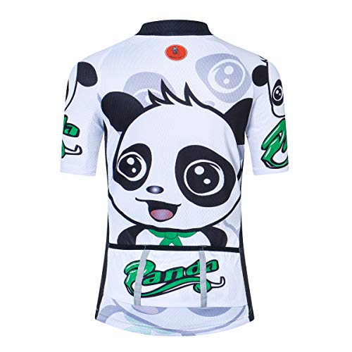 Camisa de ciclismo infantil para meninos e meninas de manga curta para jovens, Panda, M(Height 110-1