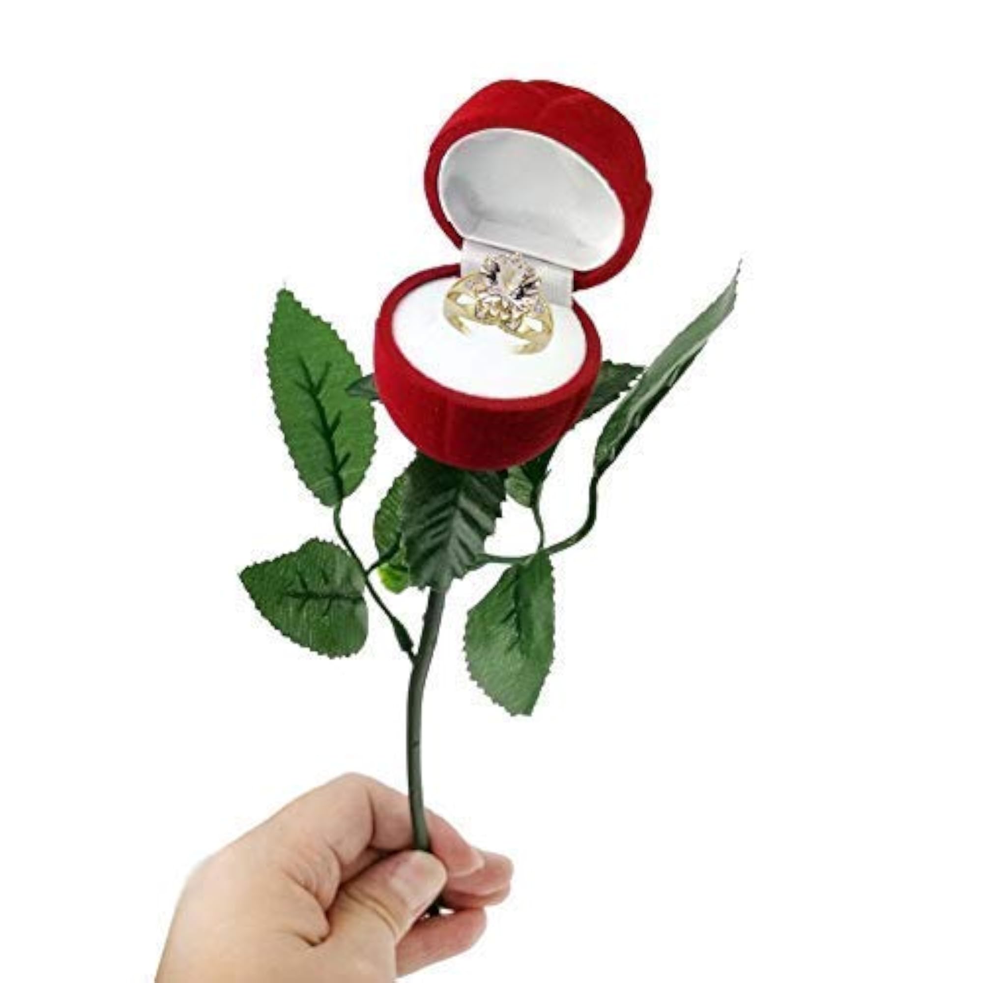 Wooden Ring Box with Red Velvet, Valentine's Gift