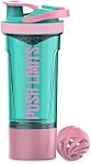 Artoid Mode 24oz Inspirational Fitness Workout Protein Sports Shaker Bottle, Dual Mixing Technology with Shaker Balls & Mixing Grids Included, Twist and Lock Protein Box Storage Included