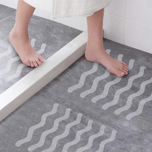 36 Stück Sicherheitsstreifen für Badewanne,Antirutschstreifen Dusche Transparent,mit Premium Schaber,Anti-Rutsch Aufkleber Streifen Dusche Badewanne,für Badezimmer,Duschen,Trittflächen,Treppe
