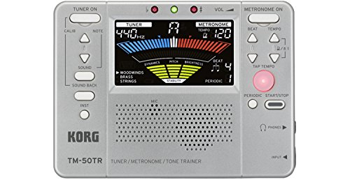 Korg TM50TRSL Trainer Metronome Tuner, Silver